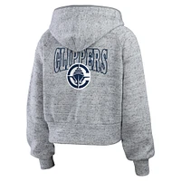 Women's WEAR by Erin Andrews Heather Gray LA Clippers Speckled Radiator Full-Zip Hoodie