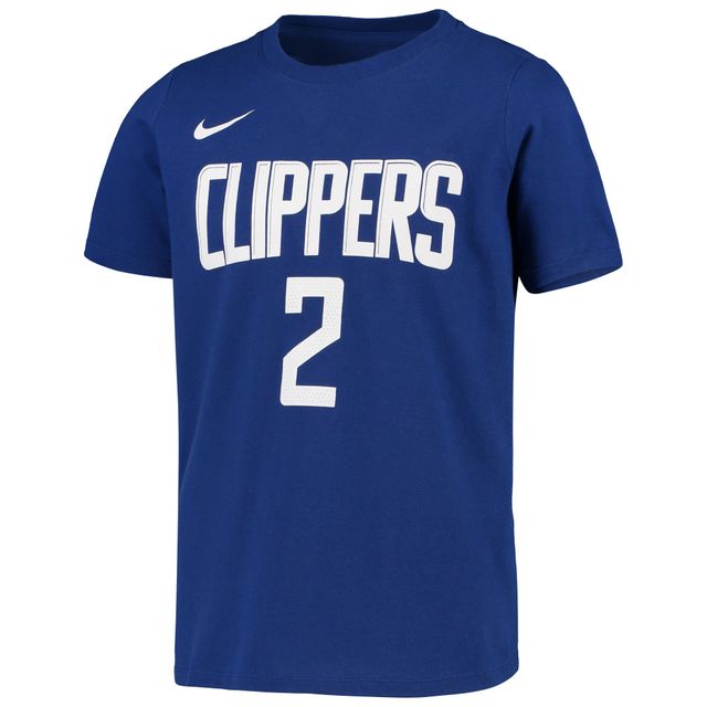 T-shirt de performance Nike Kawhi Leonard LA Clippers Icon Edition bleu pour jeune avec nom et numéro