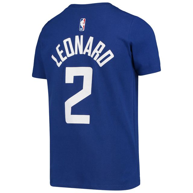 T-shirt de performance Nike Kawhi Leonard LA Clippers Icon Edition bleu pour jeune avec nom et numéro