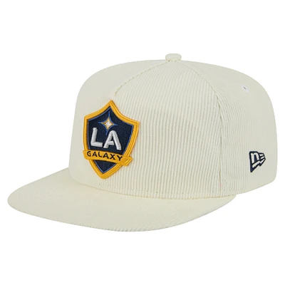 Casquette de golf à visière snapback LA Galaxy Kickoff 2025 de New Era pour homme, couleur crème