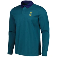 Men's adidas 2023 Player Green LA Galaxy Travel Long Sleeve Polo
