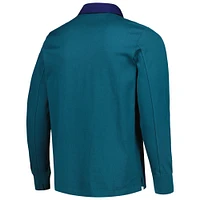 Men's adidas 2023 Player Green LA Galaxy Travel Long Sleeve Polo