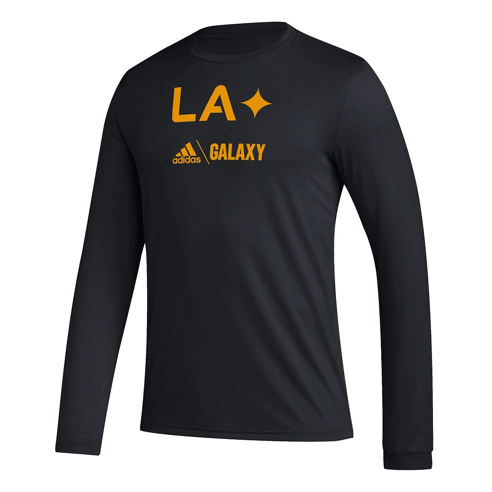Men's adidas Black LA Galaxy Icon AEROREADY Long Sleeve T-Shirt