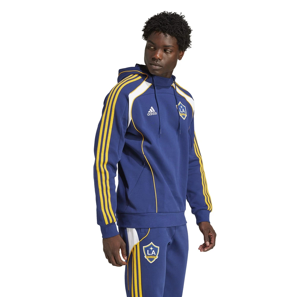 Men's adidas Navy LA Galaxy 2025 Travel Pullover Hoodie