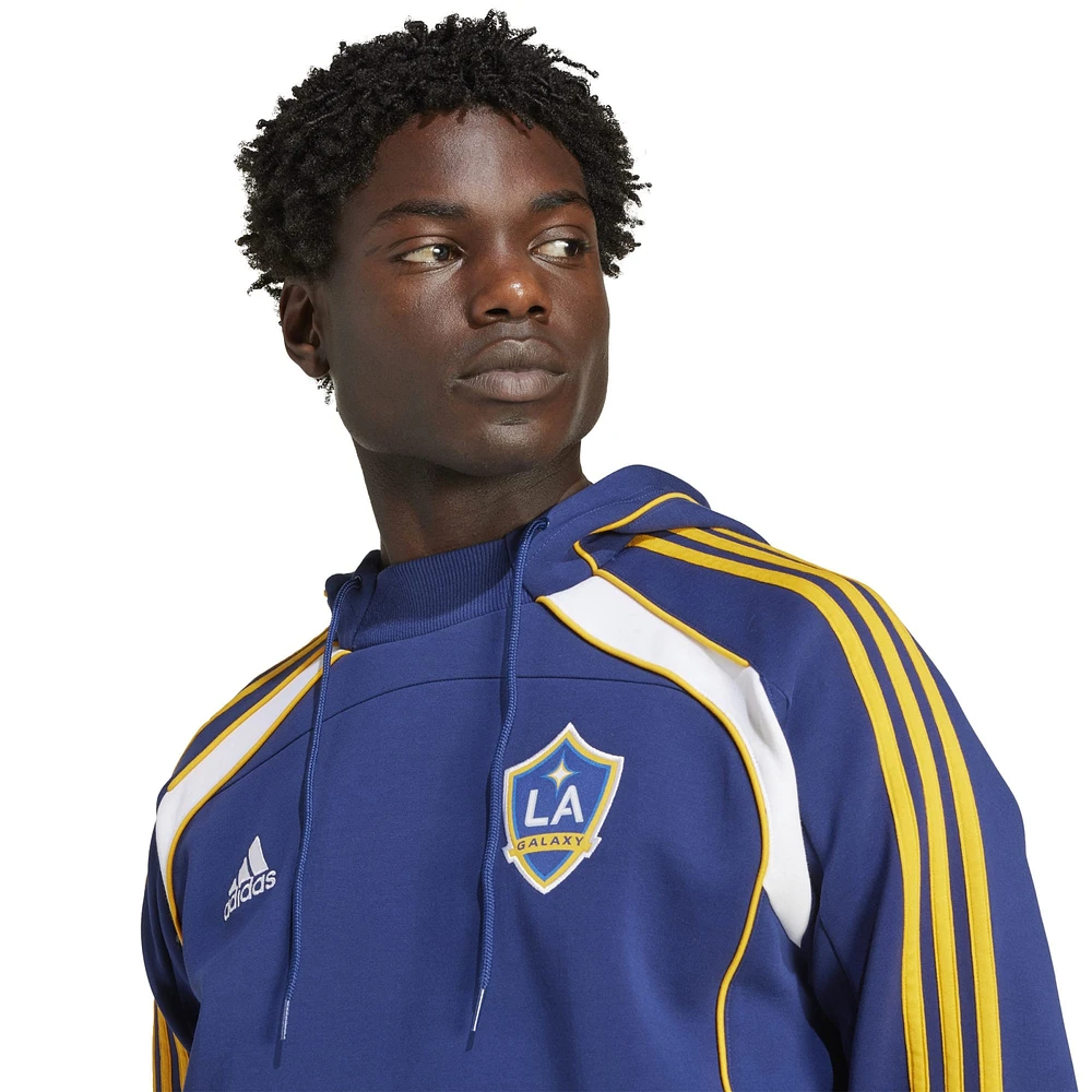 Men's adidas Navy LA Galaxy 2025 Travel Pullover Hoodie