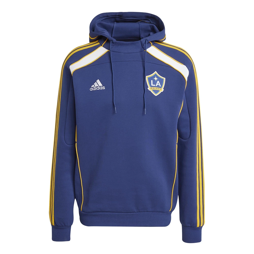 Men's adidas Navy LA Galaxy 2025 Travel Pullover Hoodie