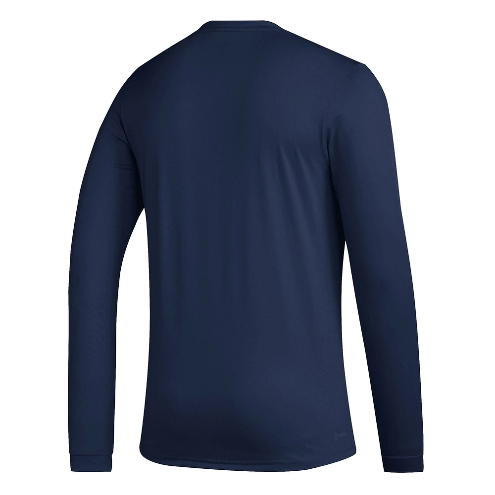 Men's adidas Navy LA Galaxy Club DNA Long Sleeve AEROREADY T-Shirt