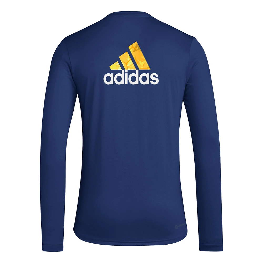 Men's adidas Navy LA Galaxy Local Pop AEROREADY Long Sleeve T-Shirt