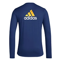 Men's adidas Navy LA Galaxy Local Pop AEROREADY Long Sleeve T-Shirt