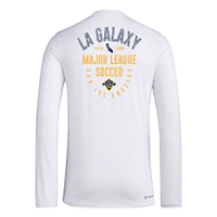 Men's adidas White LA Galaxy Local Stoic Long Sleeve T-Shirt