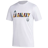 Men's adidas White LA Galaxy Team Jersey Hook AEROREADY T-Shirt