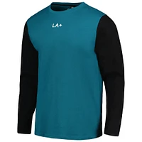 T-shirt à manches longues épais LA Galaxy color block vert pour homme