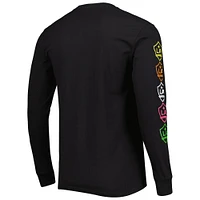 Men's Mitchell & Ness Black LA Galaxy Papel Picado Long Sleeve T-Shirt