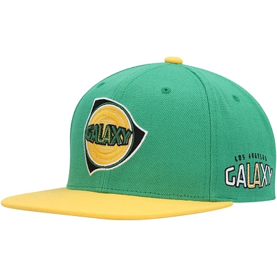 Casquette Snapback Logo LA Galaxy Throwback Vert Mitchell & Ness pour homme