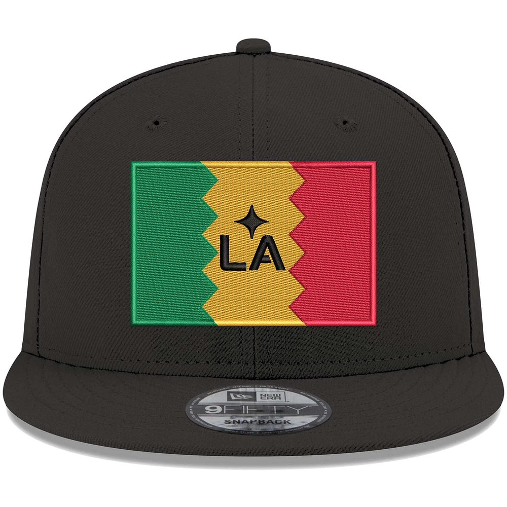 Men's New Era Black LA Galaxy Jersey Hook 9FIFTY Snapback Hat