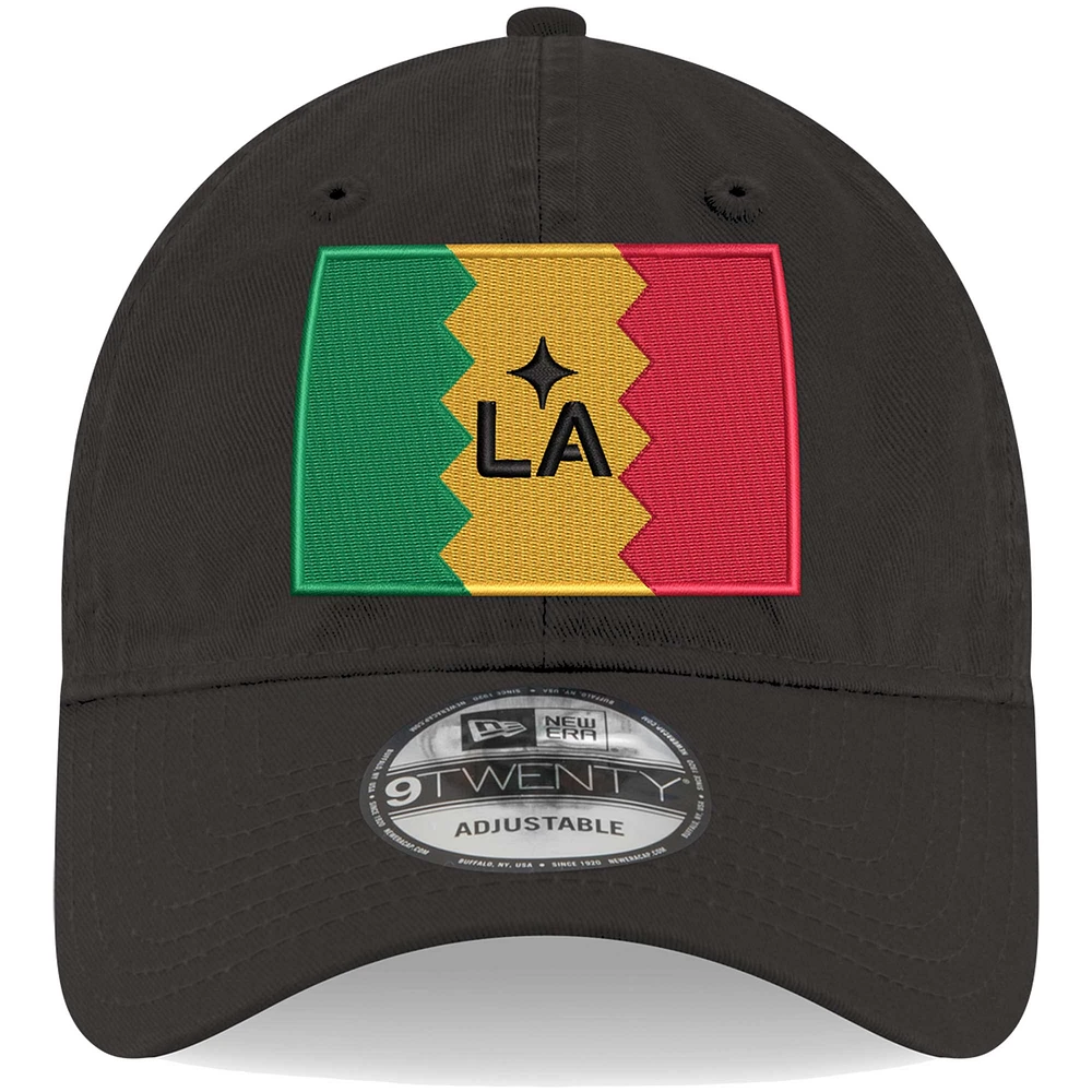 Men's New Era Black LA Galaxy Jersey Hook 9TWENTY Adjustable Hat