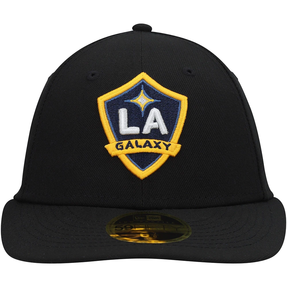 Men's New Era Black LA Galaxy Primary Logo Low Profile 59FIFTY Fitted Hat