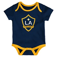 Newborn Navy/Heather Gray/Gold LA Galaxy Loyal Buddies 3-Pack Bodysuit Set