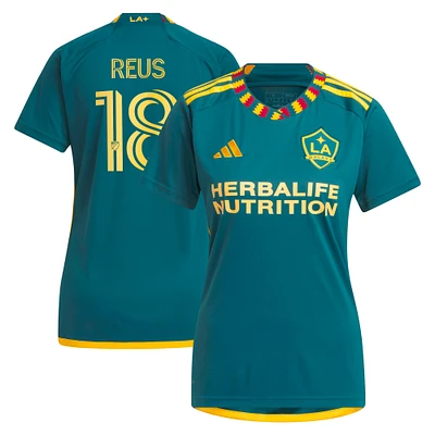 Maillot de joueur adidas Marco Reus vert LA Galaxy 2024 Kit Replica pour femme