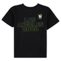 Toddler Black LA28 Summer Olympics Neon Outline T-Shirt