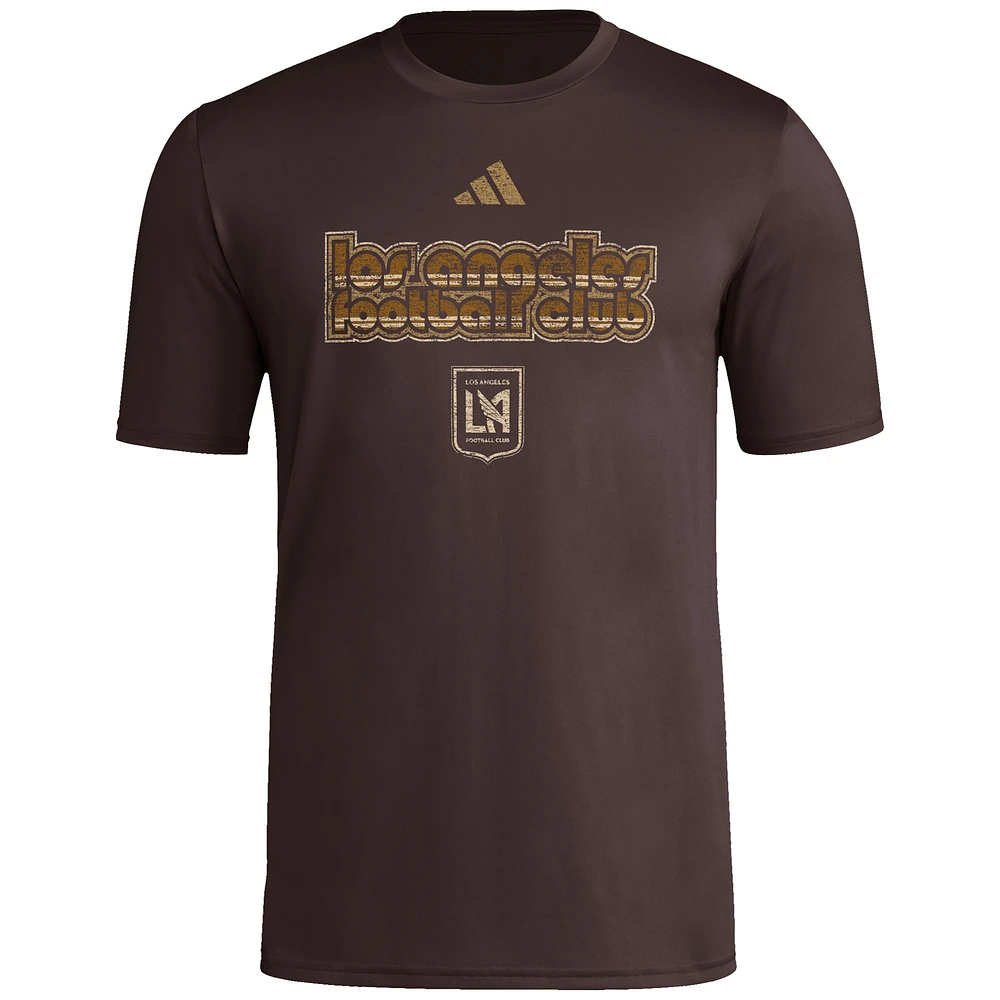 Men's adidas Brown LAFC 2024 Jersey Hook Pre-Match T-Shirt