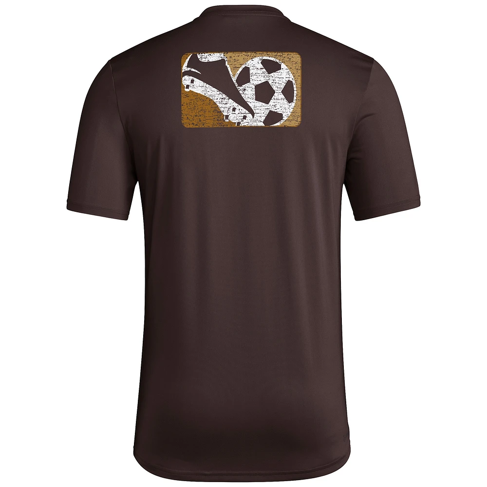 Men's adidas Brown LAFC 2024 Jersey Hook Pre-Match T-Shirt