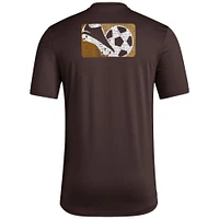 Men's adidas Brown LAFC 2024 Jersey Hook Pre-Match T-Shirt