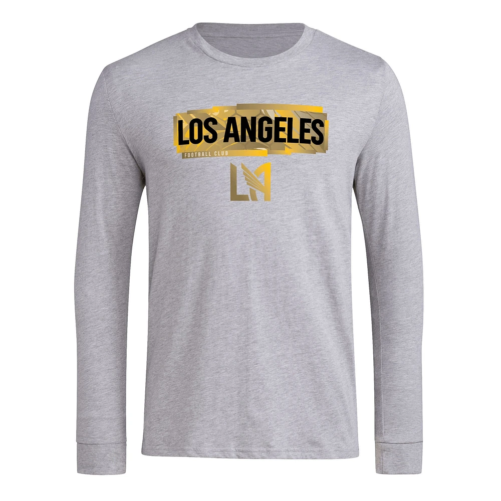 Men's adidas Heather Gray LAFC Local Pop AEROREADY Long Sleeve T-Shirt