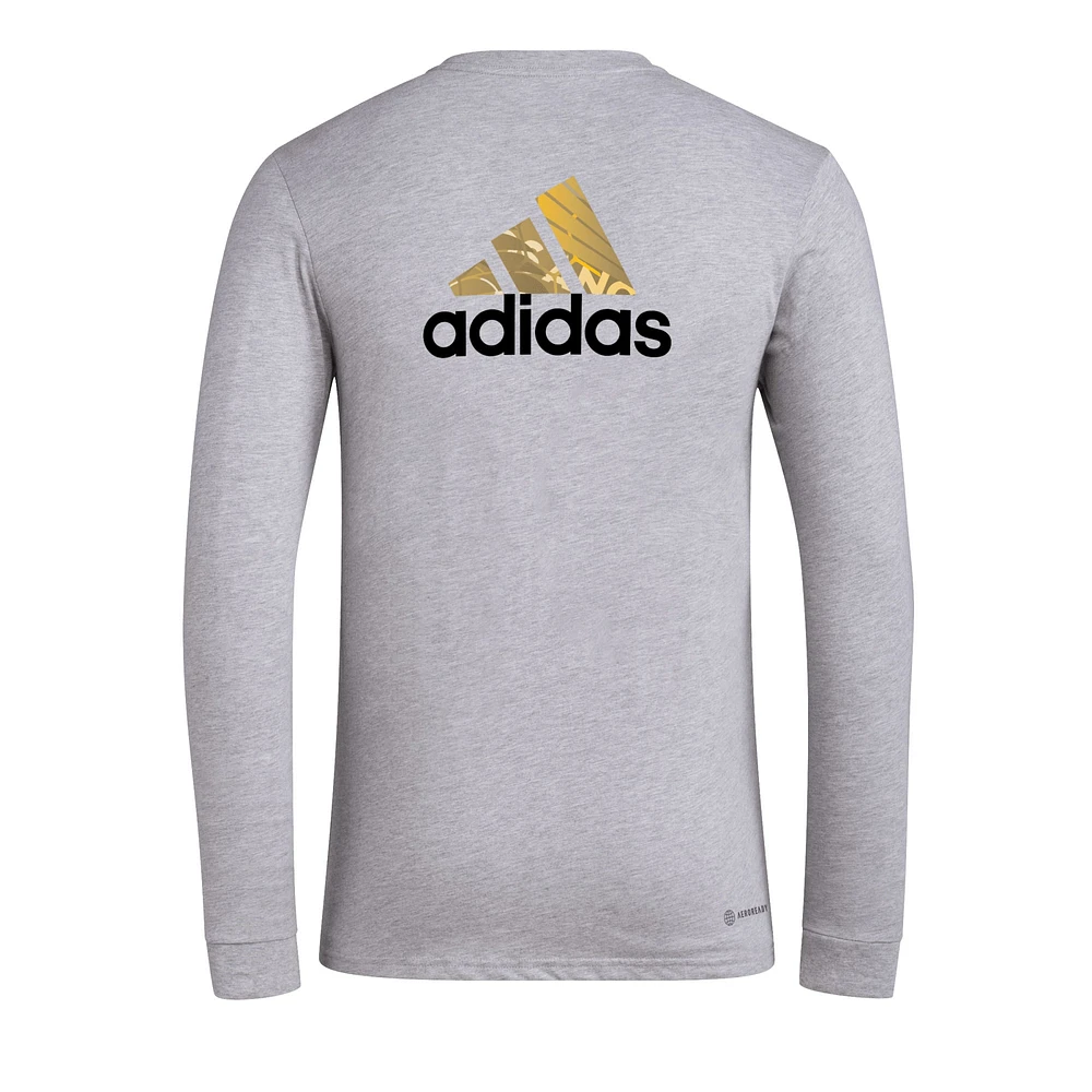Men's adidas Heather Gray LAFC Local Pop AEROREADY Long Sleeve T-Shirt