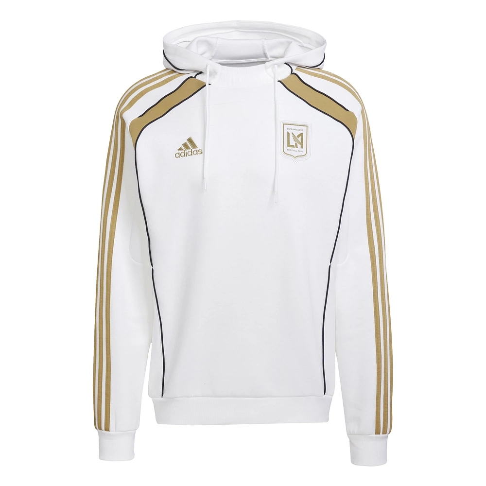 Men's adidas White LAFC 2025 Travel Pullover Hoodie