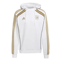 Men's adidas White LAFC 2025 Travel Pullover Hoodie