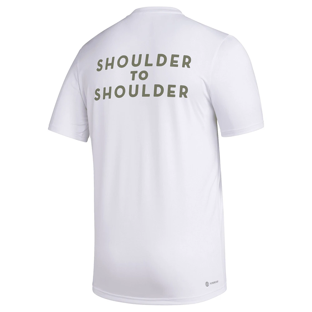 Men's adidas White LAFC Team Jersey Hook AEROREADY T-Shirt