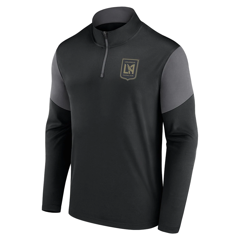 Men's Fanatics Black LAFC Logo Quarter-Zip Top