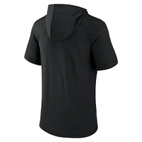 Men's Fanatics Black LAFC Match Raglan Short Sleeve Pullover Hoodie