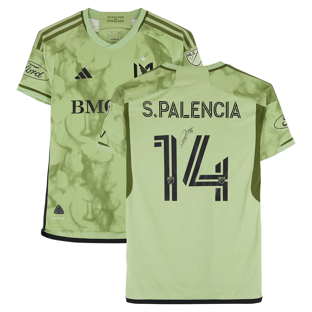 Sergi Palencia LAFC Autographed Match-Used #14 Green adidas Jersey from the 2024 MLS Season - Size S