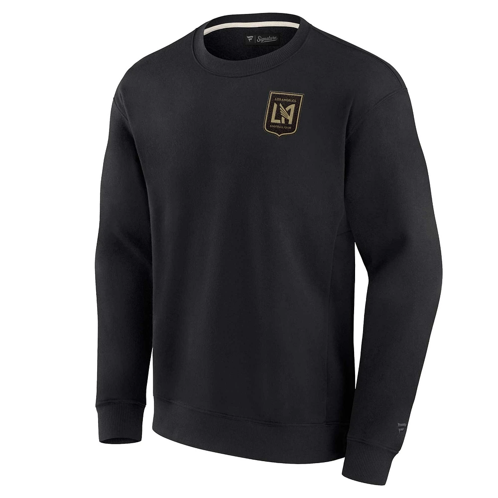 Unisex Fanatics Black LAFC Super Soft Pullover Crew Sweatshirt