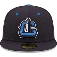 Men's New Era Navy Lake County Captains Authentic Collection 59FIFTY Fitted Hat