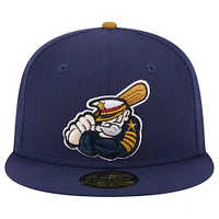 Men's New Era Navy Lake County Captains Theme Nights 20th Anniversary Alternate 59FIFTY Fitted Hat