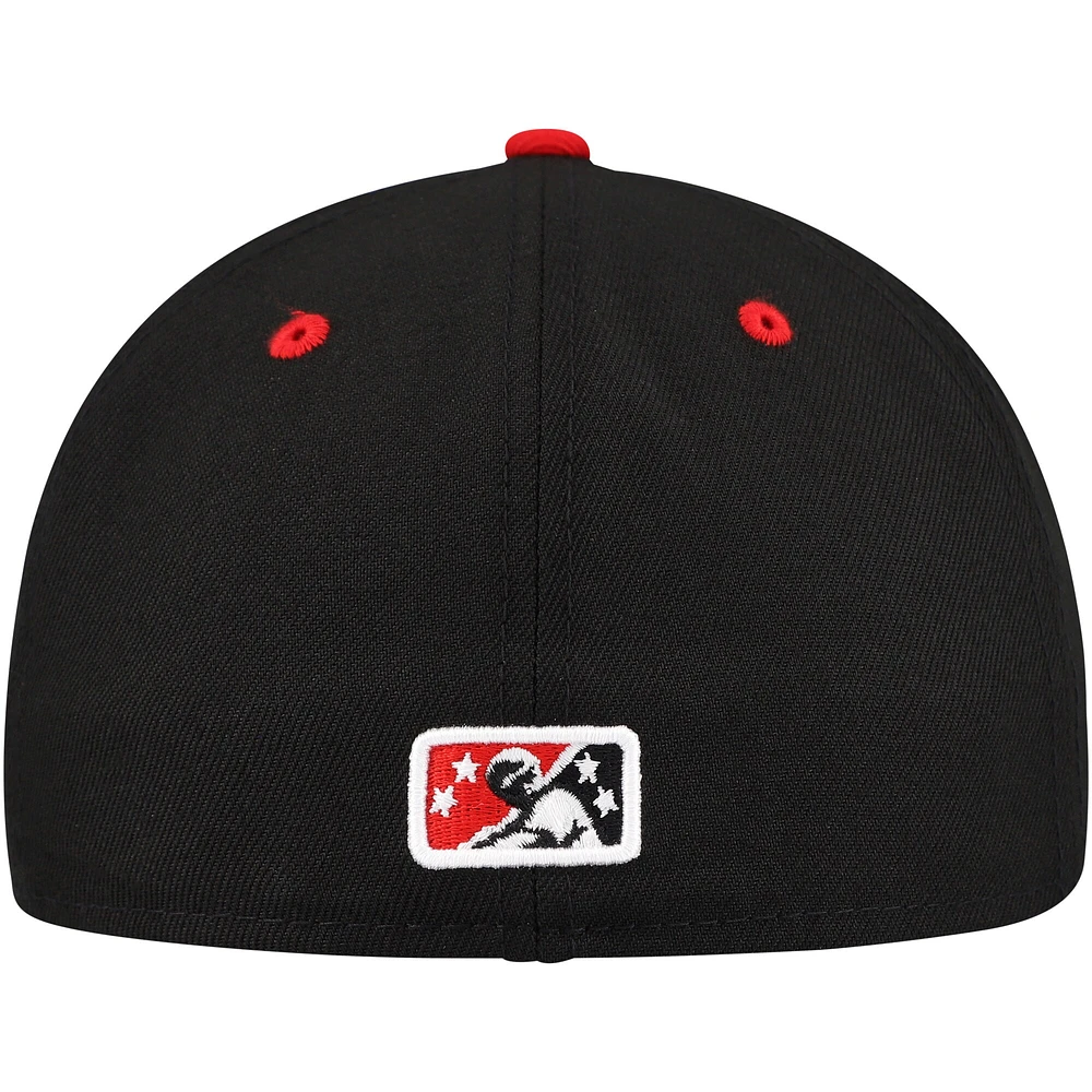 Men's New Era Black/Red Lansing Lugnuts Authentic Collection 59FIFTY Fitted Hat