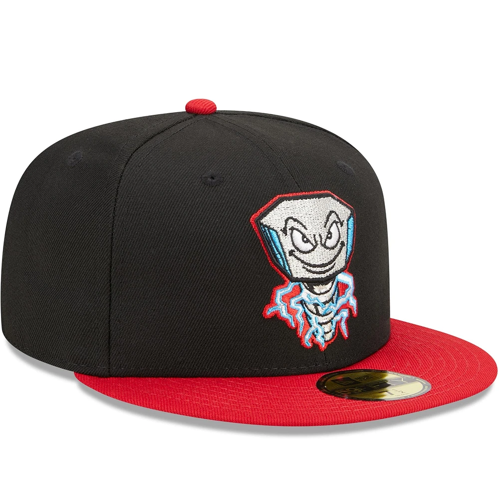 Men's New Era Black/Red Lansing Lugnuts Marvel x Minor League 59FIFTY Fitted Hat