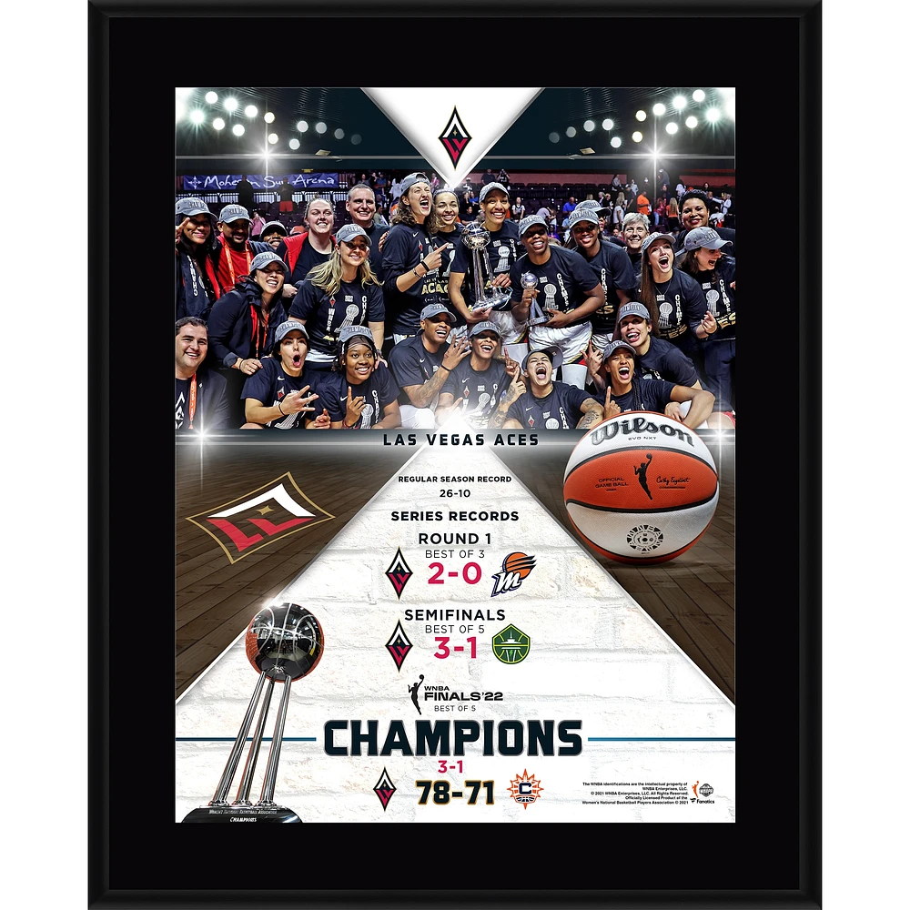 Fanatics Authentic Las Vegas Aces 2022 WNBA Finals Champions 10.5'' x 13'' Sublimated Plaque
