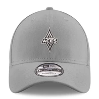 Men's New Era  Gray Las Vegas Aces Primary Logo 9FORTY Adjustable Hat