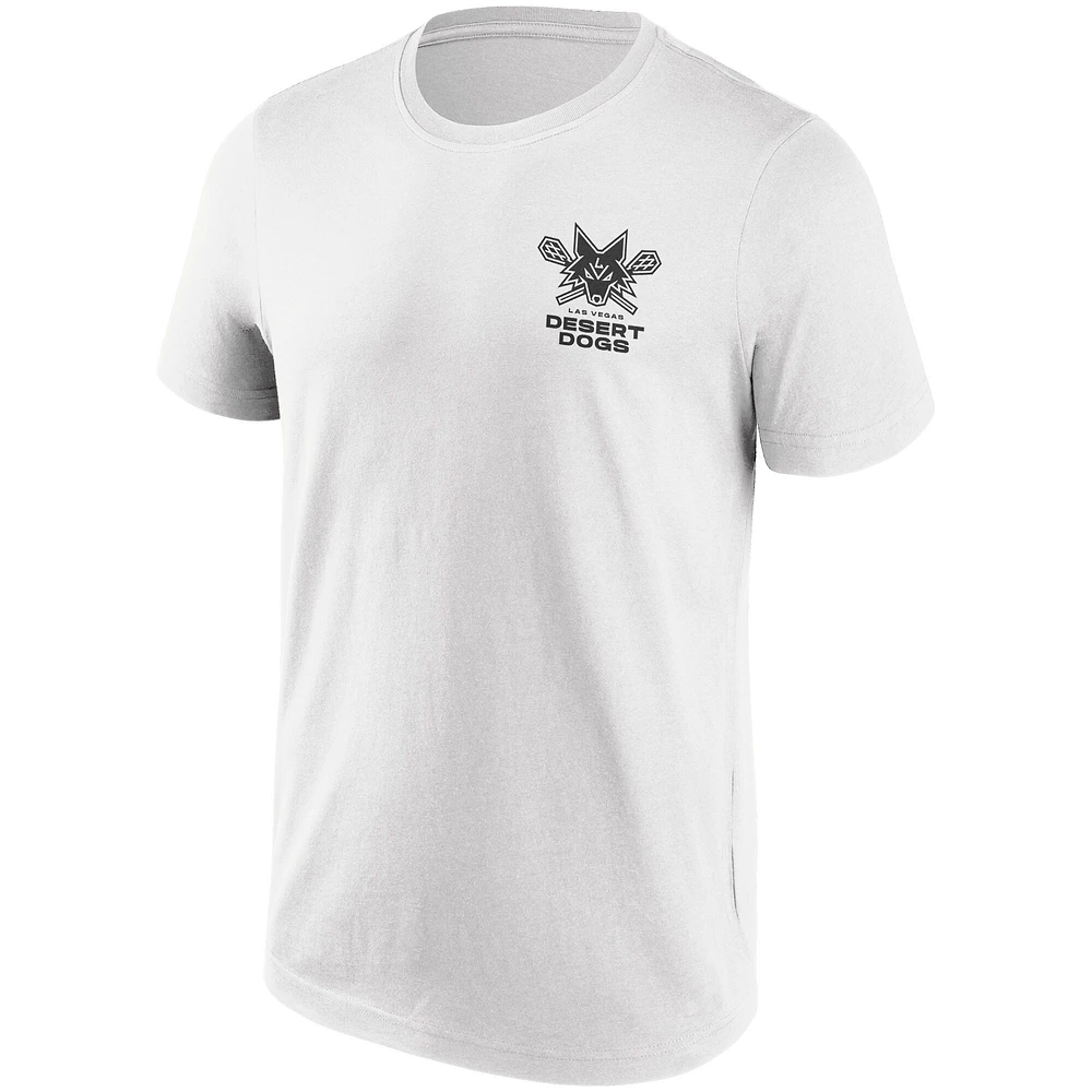 Men's White Las Vegas Desert Dogs Primary Logo T-Shirt