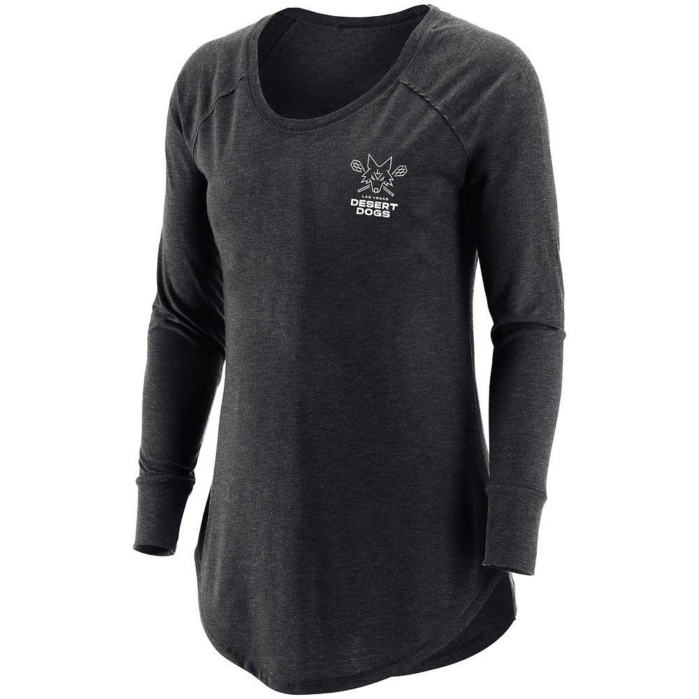 Women's Black Las Vegas Desert Dogs Primary Logo Long Sleeve T-Shirt