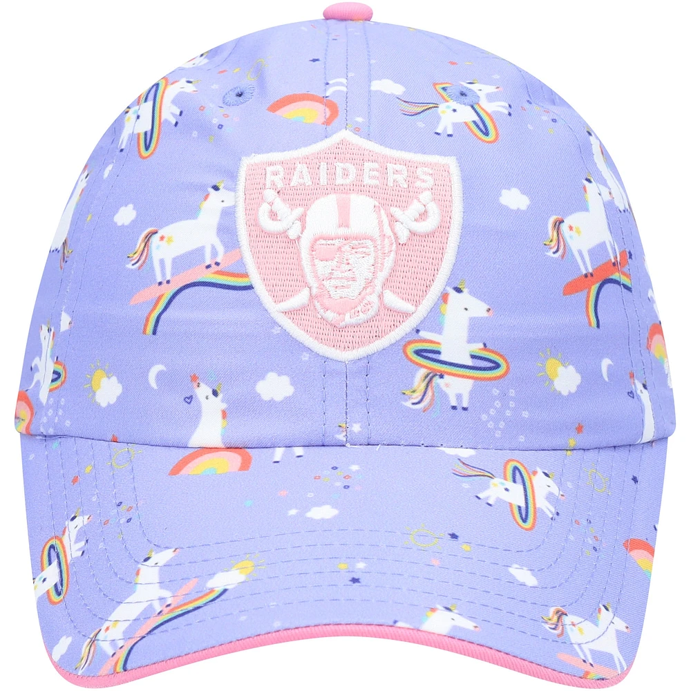 Girls Preschool '47 Purple Las Vegas Raiders Unicorn Clean Up Adjustable Hat