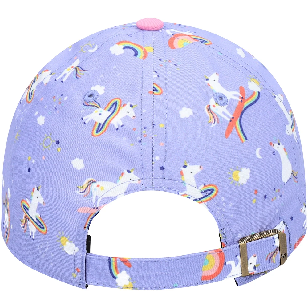 Girls Preschool '47 Purple Las Vegas Raiders Unicorn Clean Up Adjustable Hat