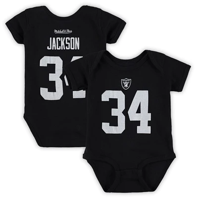 Infant Mitchell & Ness Bo Jackson Black Las Vegas Raiders Mainliner Retired Player Name Number Bodysuit