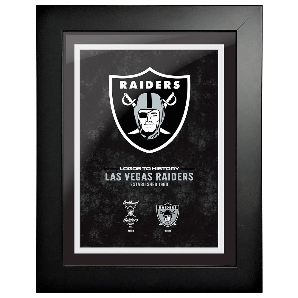 Las Vegas Raiders - 18'' x 24'' Logos to History Framed Art
