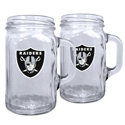 Paquet de 2 Las Vegas Raiders 16 oz. Ensemble de tasse Mason