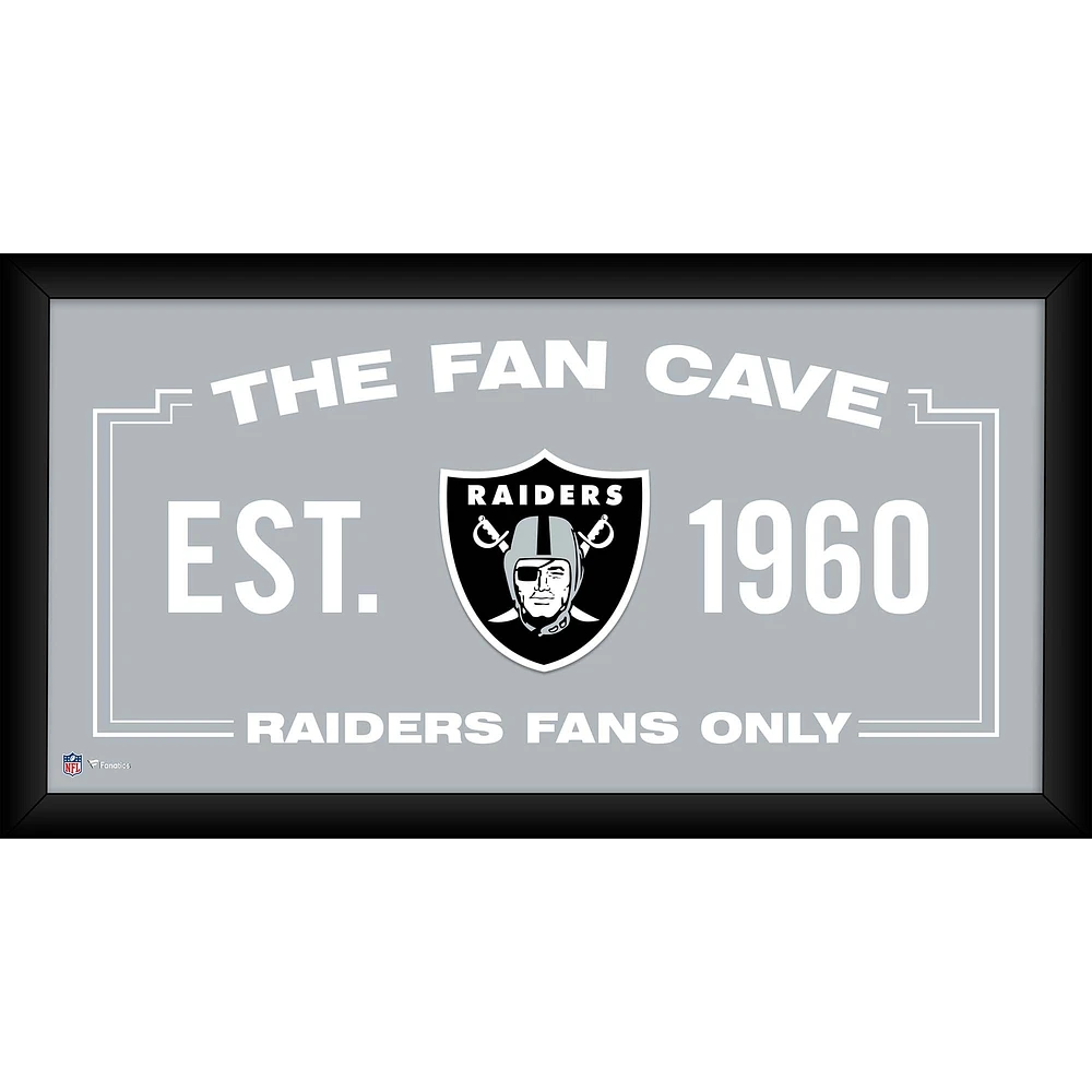 Las Vegas Raiders Framed 10" x 20" Fan Cave Collage